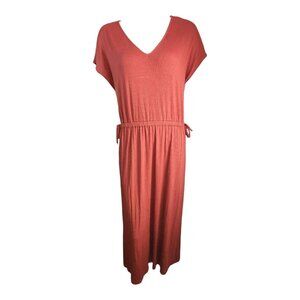 Old Navy Dress Womens Size L Large Tall Solid Brown Ribbed Long Maxi Fall Autumn